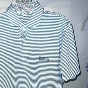 White/Light green Holderness & Bourne pique golf shirt - Men’s medium